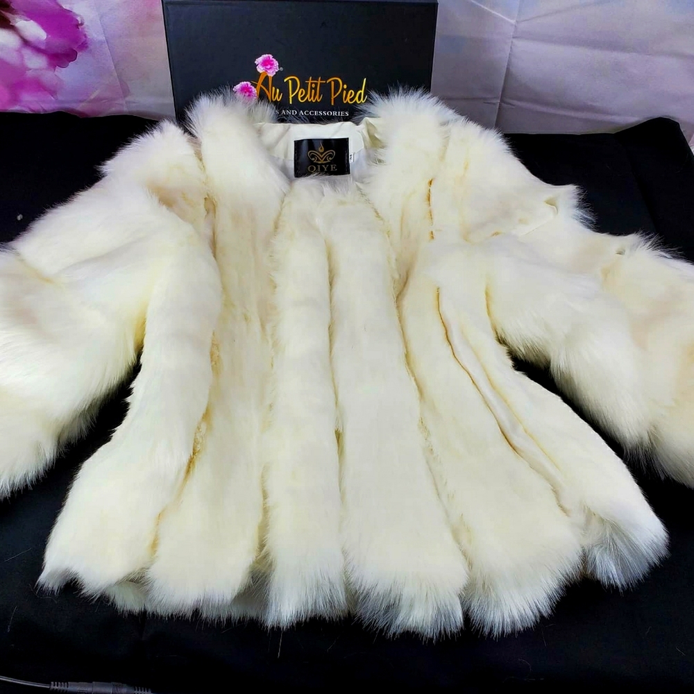 Off white fur coat